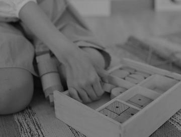 child playing with blocks