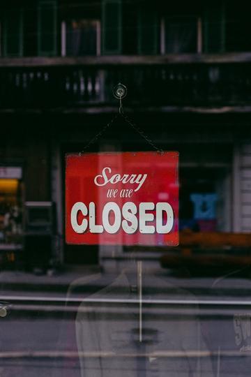 A closed shop during lockdown